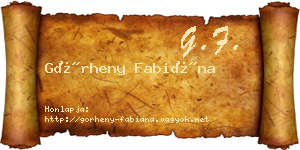 Görheny Fabiána névjegykártya